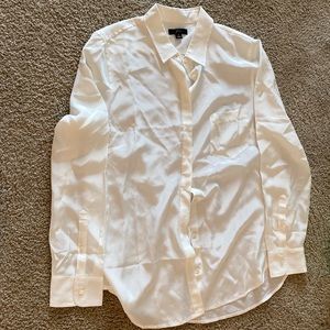 White satin button up top